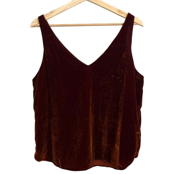 Loft Velvet Vneck Blouse Orange Medium Witchy Whimsygoth Fairy Grunge Halloween - Picture 2 of 4